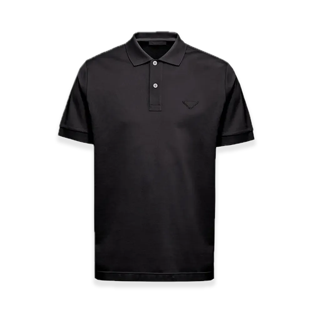 PRADA Pique Polo Shirt "Black"