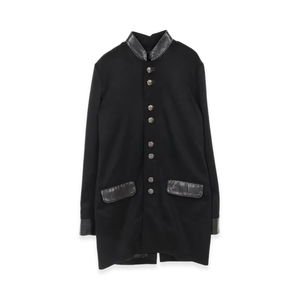 Chrome Hearts Crossball Button Cashmere Cow Leather "Black"