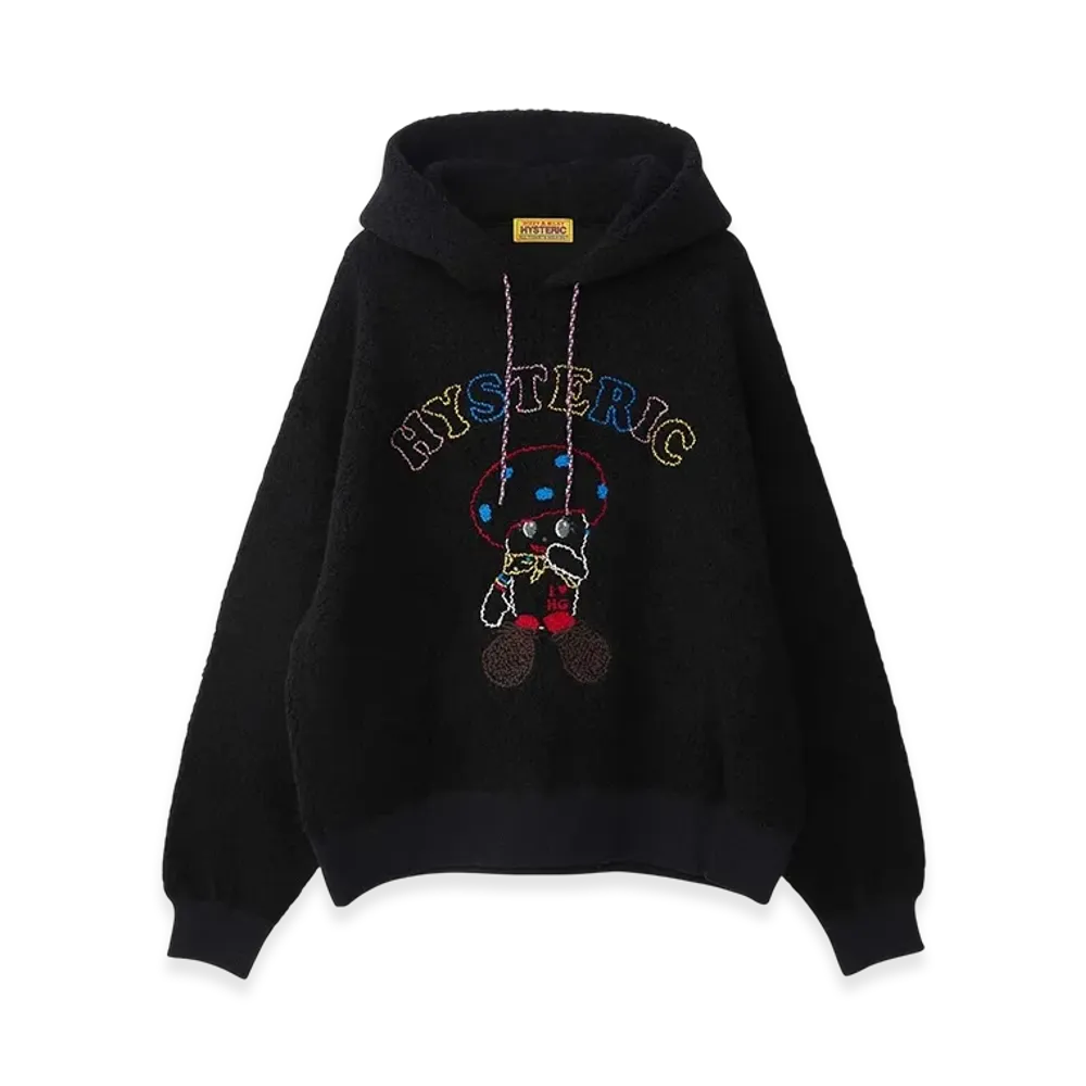 HYSTERIC GLAMOUR Noko Chan Embroidery Oversized Hoodie "Black"