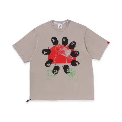 A BATHING APE x KAZUKI KURAISHI Geodesie S/S Tee "Beige"