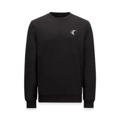 MONCLER Faded Logo Motif Cotton Sweatshirt "Black"