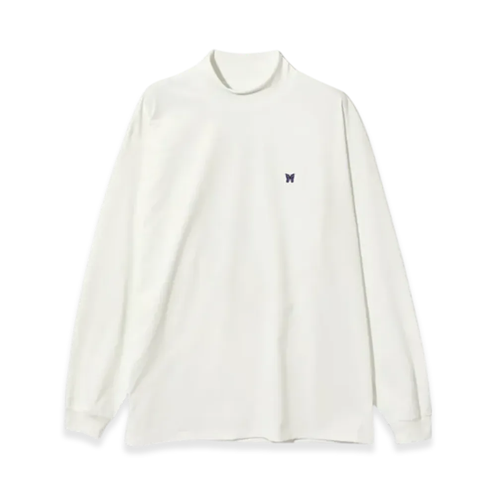 NEEDLES L/S Mock Neck Tee - Poly Jersey "White"