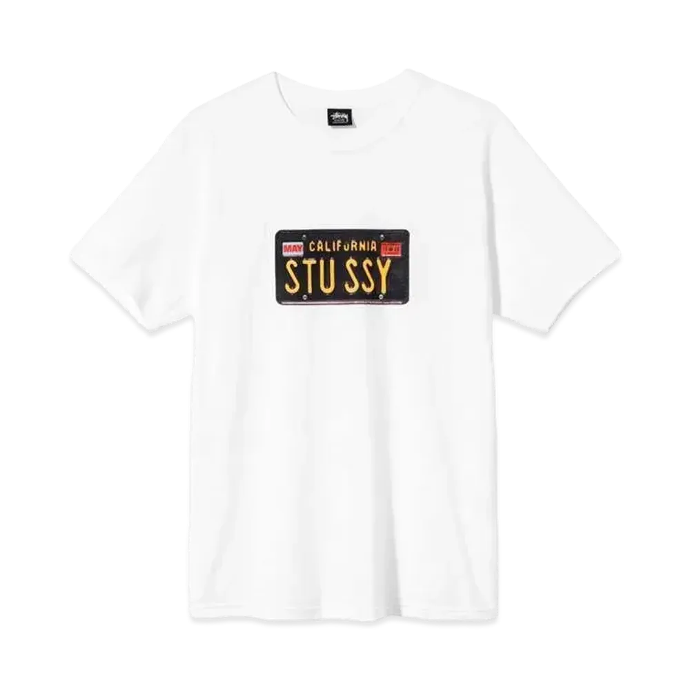 Stussy LICENSE PLATE TEE "White"