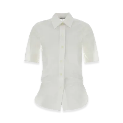 Jil Sander Women's Muslin Short Sleeve Shirt "White"