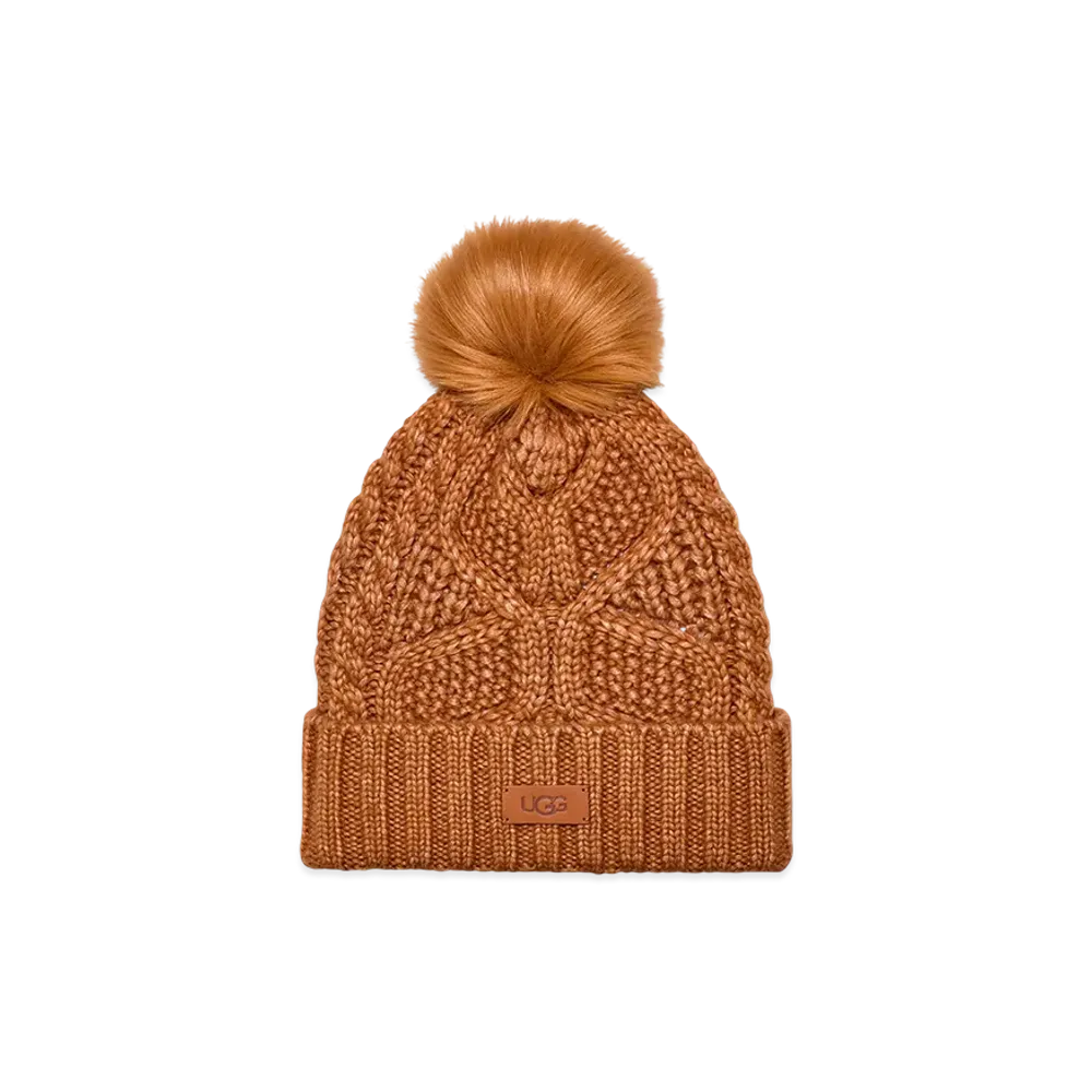 UGG Cable Beanie With Pom "Brown"