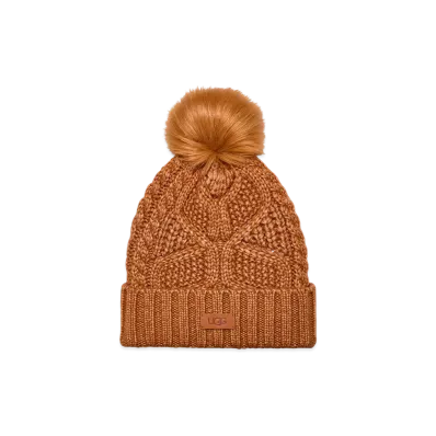 UGG Cable Beanie With Pom "Brown"