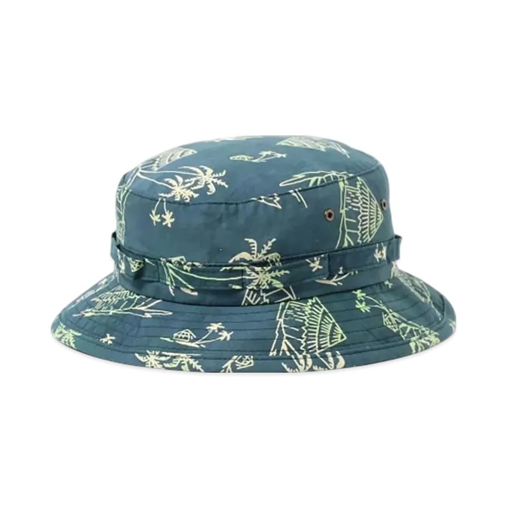 BEAMS JUNGLE HAT BLOCK PRINT "Navy"