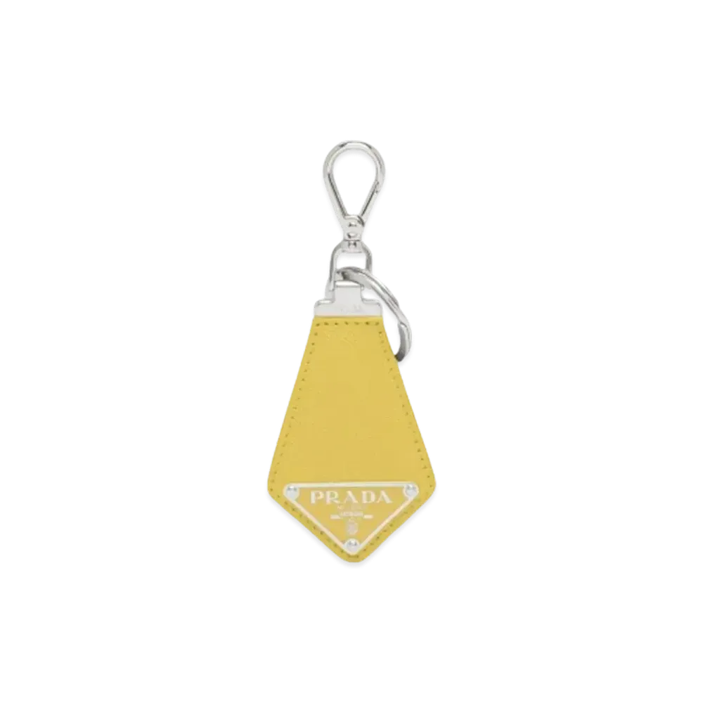 PRADA Saffiano Leather Key Ring "Sunny Yellow"