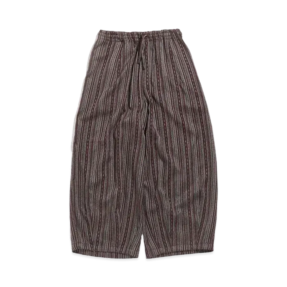 Needles H.D.P. PANT - W/AC/PE/R IKAT STRIPE MOLE JQ. "Bordeux"