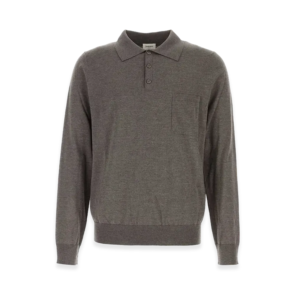Saint Laurent Wool Polo Shirt "Grey"