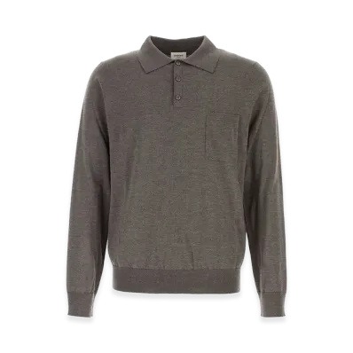 Saint Laurent Wool Polo Shirt "Grey"