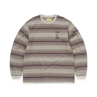 thisisneverthat x Daniel Johnston Frog Striped L/S Tee "Khaki"