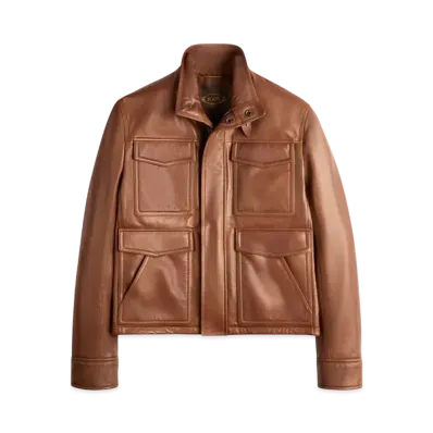 TOD'S Racing Jacket in Leather "Brown"