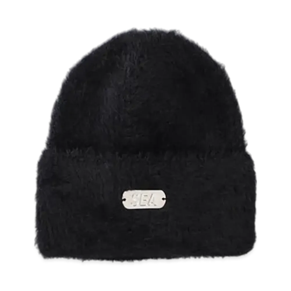 WIND AND SEA Shaggy Knit Cap "Black"