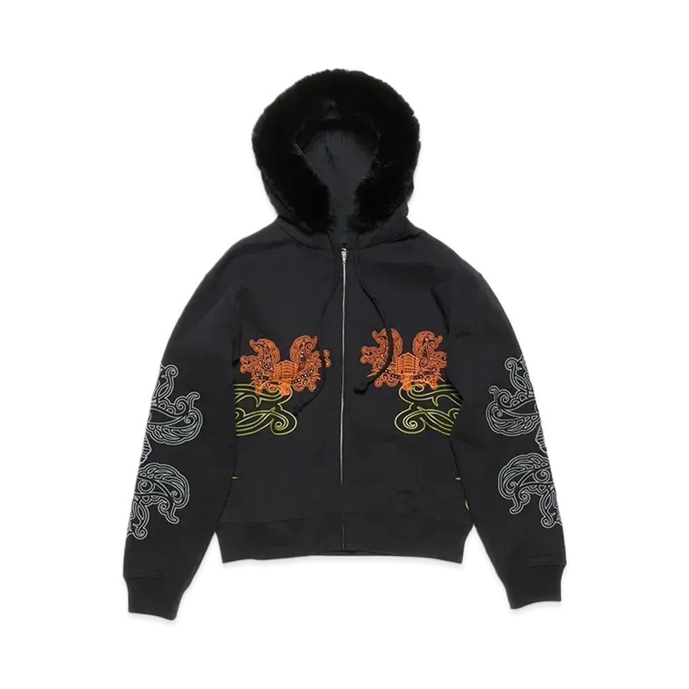 Acne Studios Printed Hooded Zip Sweater