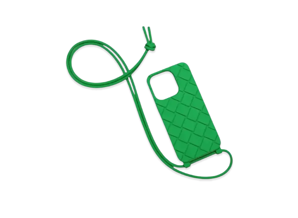 Bottega Veneta Strap Tech Rubber Iphone 14 Pro Case "Parakeet"