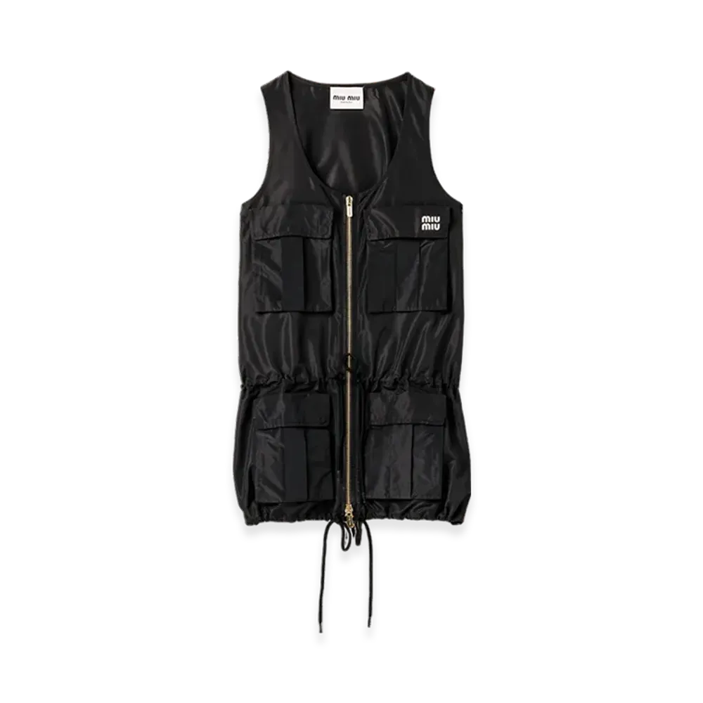 MIU MIU Women's Technical Fabric Mini Dress "Black"