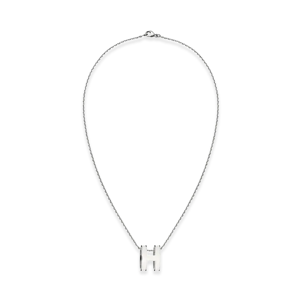 Hermes Pop H Pendant "Blanc/Palladium"