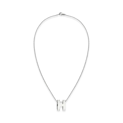 Hermes Pop H Pendant "Blanc/Palladium"