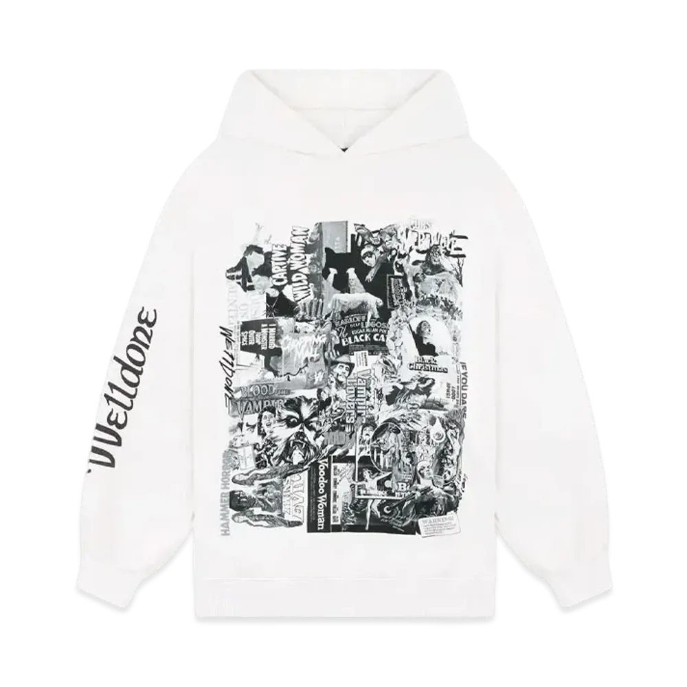 WE11DONE Horror Collage Hoodie "Ivory"