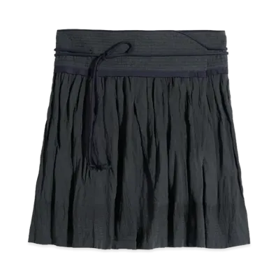 LEMAIRE Women's Crinkled Cotton Metal Wrap Skirt "Ash Black"