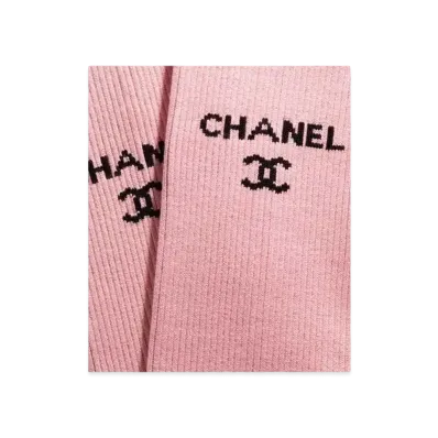 CHANEL Gaiters Mixed Fibers "Pink/Black"
