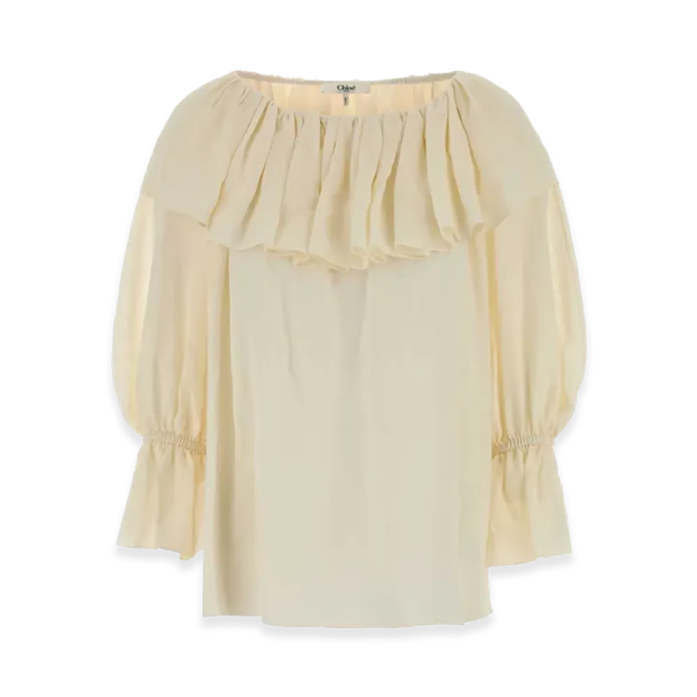 Chloe Women's Silk Blouse "White"