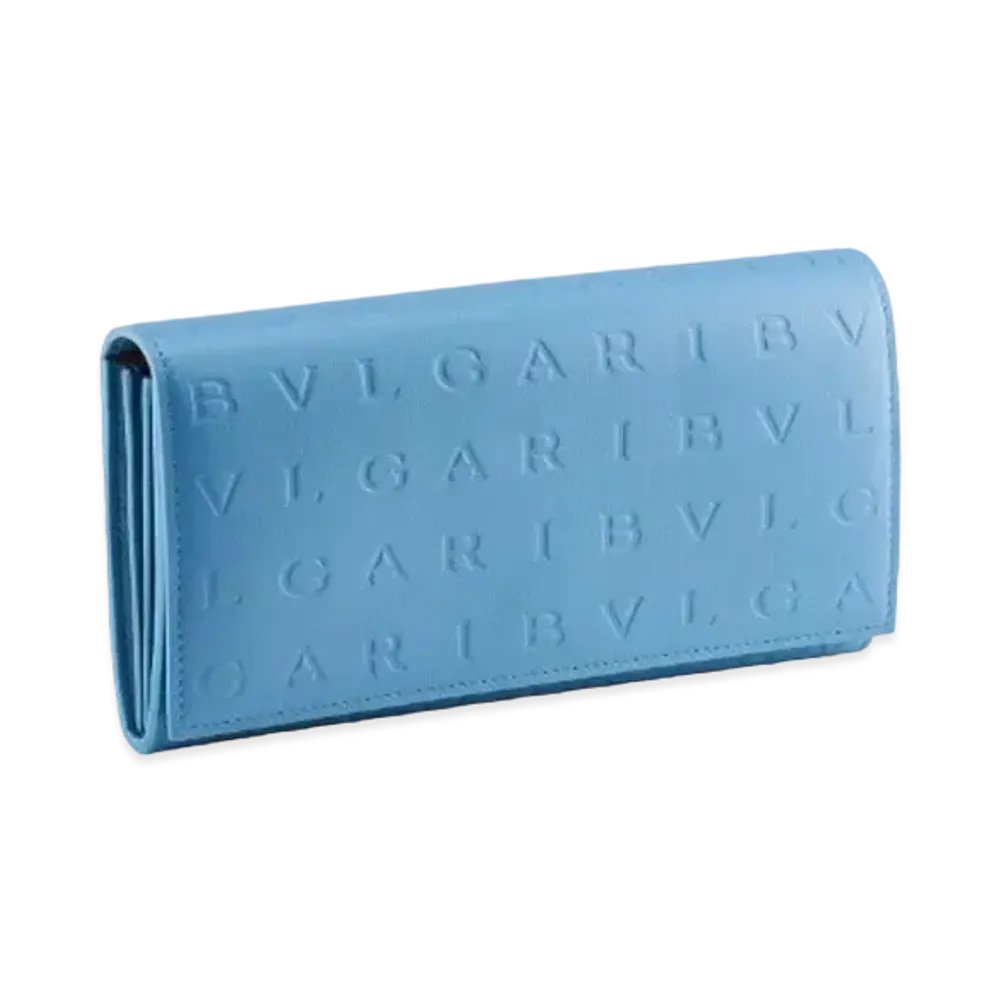 BVLGARI Logo Infinitum Large Wallet "Blue"
