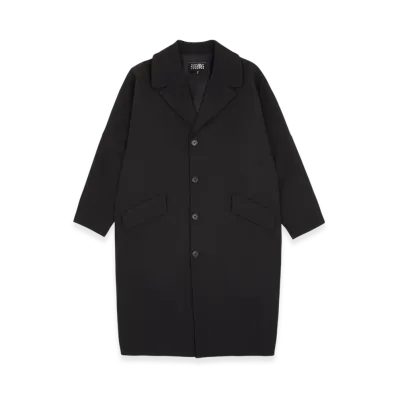 MM6 Maison Margiela Women's Wool Gabardine Coat "Black"