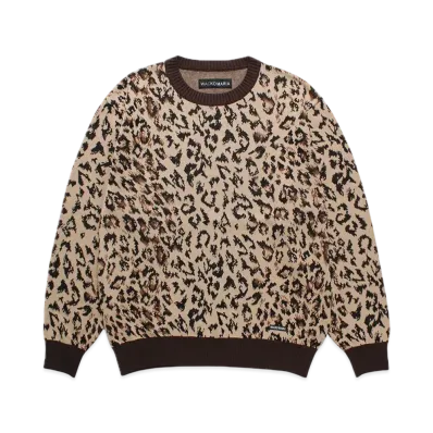WACKO MARIA Leopard Jacquard Knit Sweater "Beige"