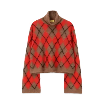 Paul Smith Women's Argyle Intarsia Knit "Orange"