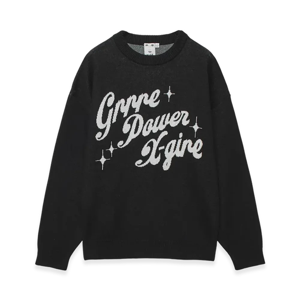 X-Girl Girl Power Logo Jacquard Knit Top "Brown"