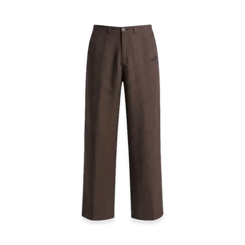 FEELS. Linen Straight Slacks "Brown"