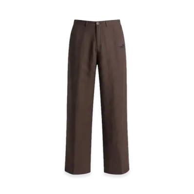 FEELS. Linen Straight Slacks "Brown"