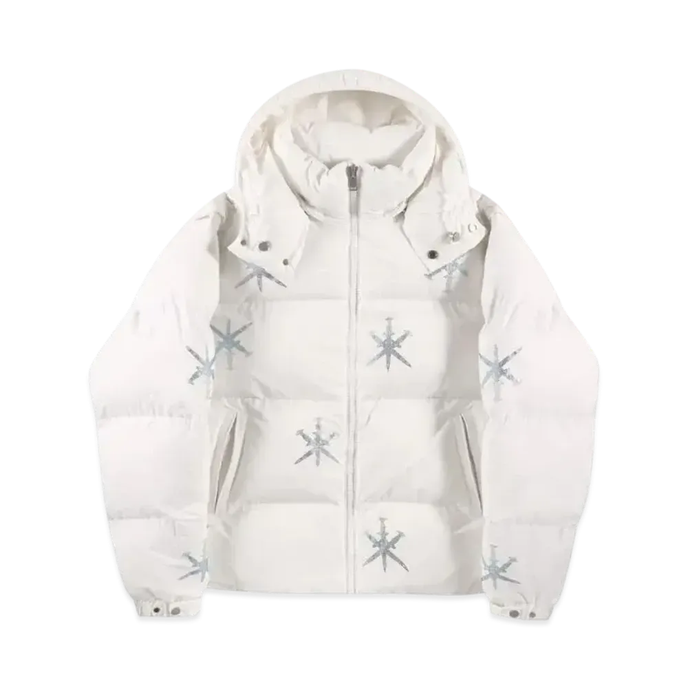 Unknown London Gradient Rhinestone Puffer "White"