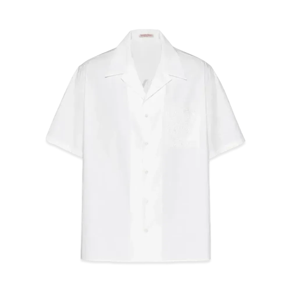 Valentino Back Logo Print Cotton Shirt "White"