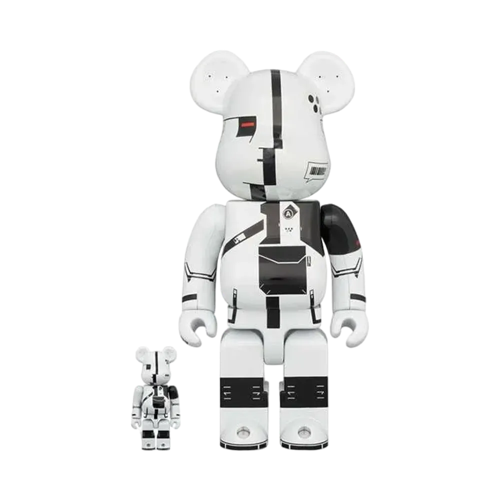Bearbrick ΛCRONYM (R) WHITE CHROME 100% & 400%