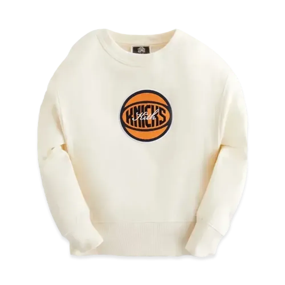 Kith Kids for the New York Knicks Basketball Crewneck Sweatshirt "Sandrift"