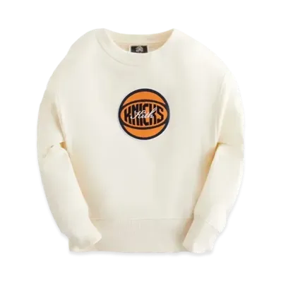 Kith Kids for the New York Knicks Basketball Crewneck Sweatshirt "Sandrift"