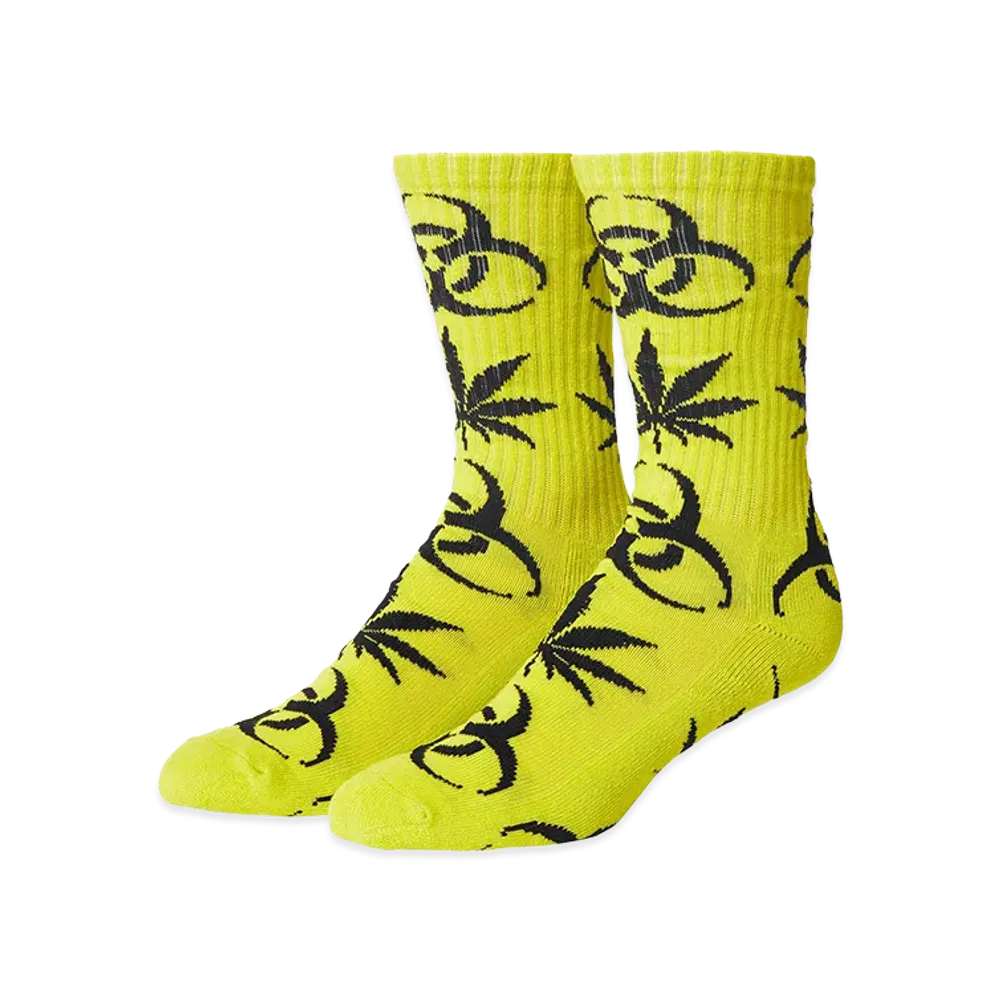HUF Sector Plantlife Socks "Safety Green"