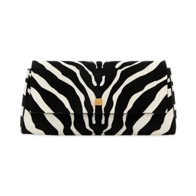 KHAITE Women's Printed Calf Hair Audrey Clutch "Animal Print"