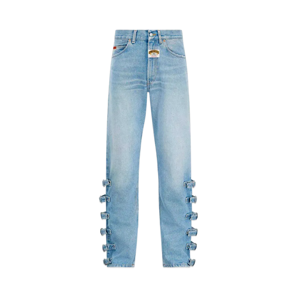 MARTINE ROSE Buckle Jean "Bleached Wash"