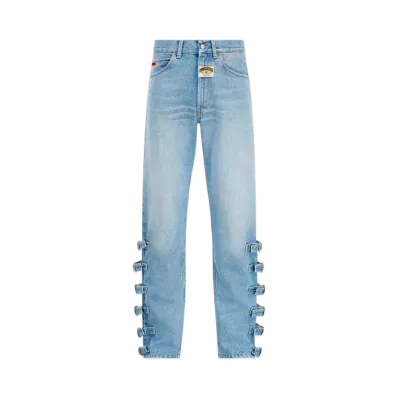 MARTINE ROSE Buckle Jean "Bleached Wash"
