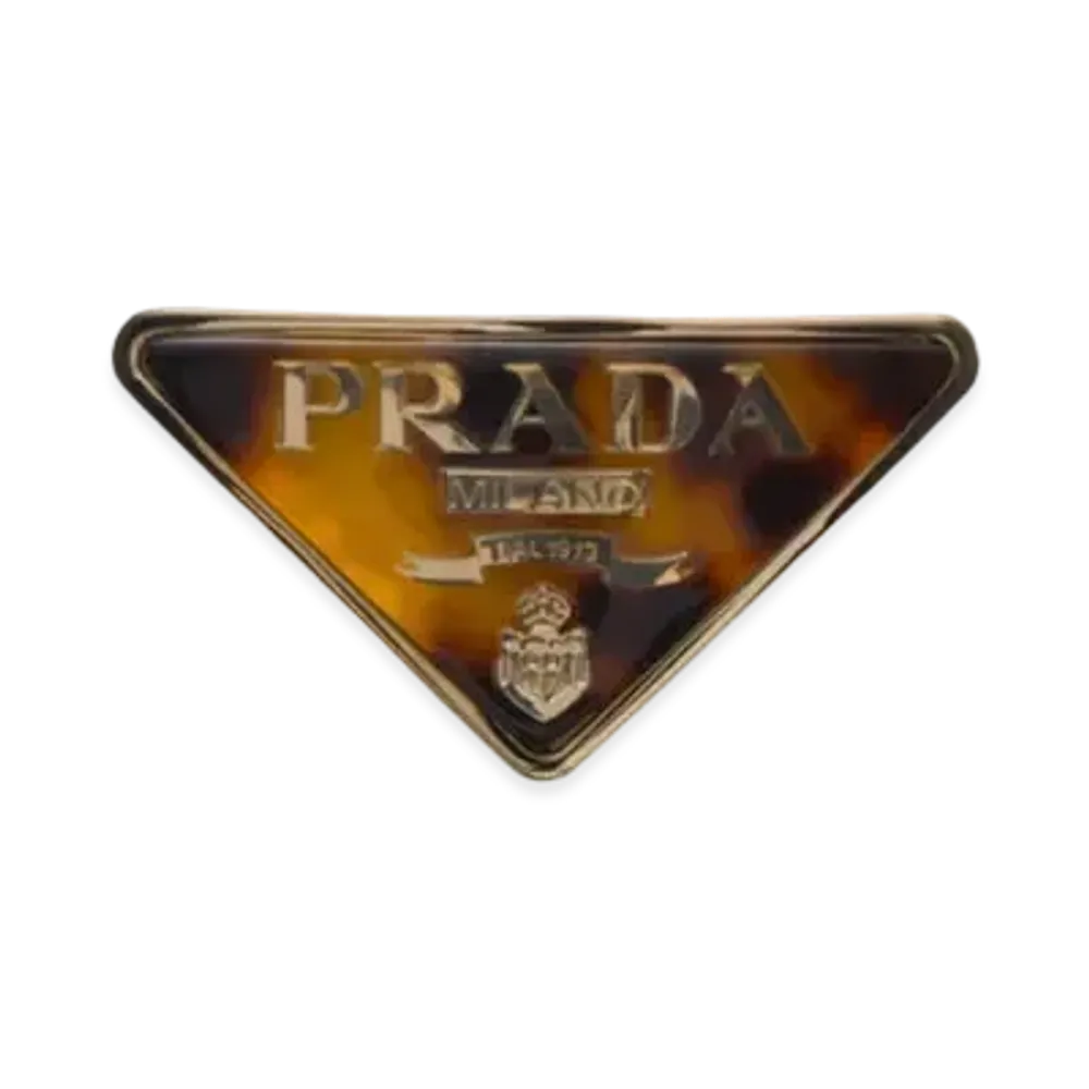 PRADA Plexiglas and Metal Hair Clip "Honey/Tortoiseshell"