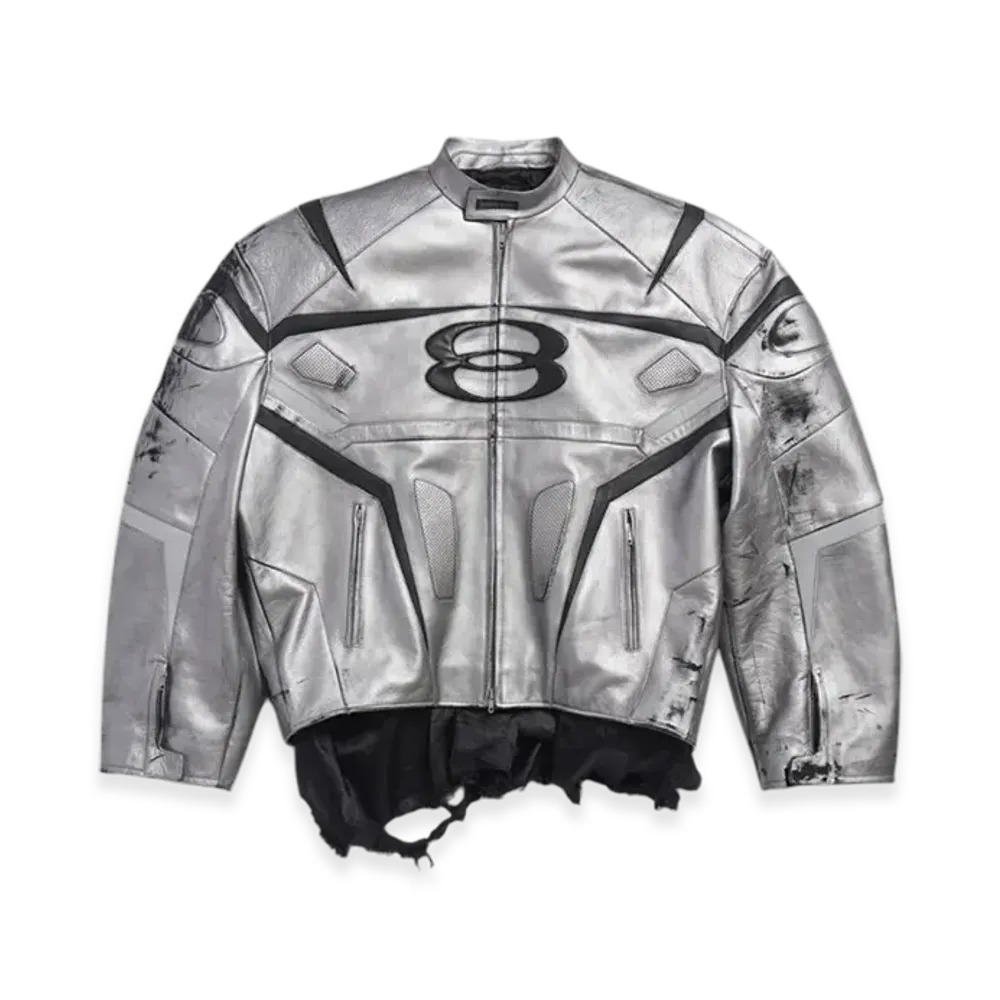 BALENCIAGA Unity Sports Icon Racer Jacket "Silver"