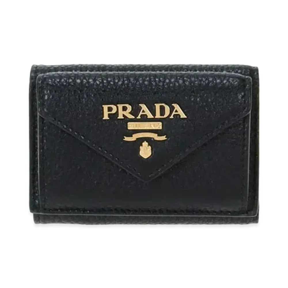 PRADA Vitello Grain Wallet "Black"