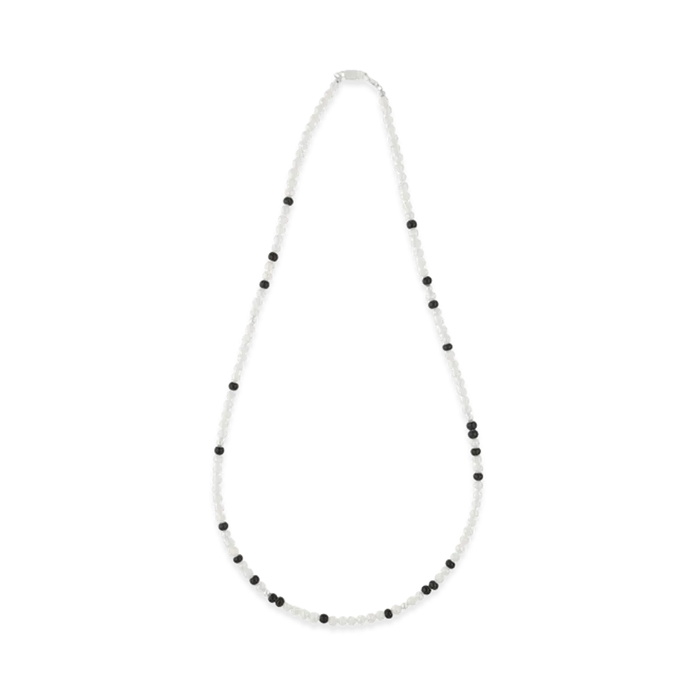WIND AND SEA IVX Japan WDS Pearl & White Hearts Necklace "Black"