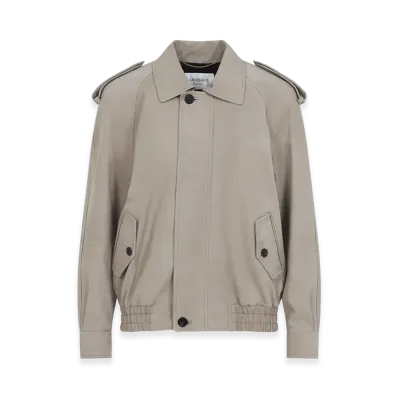 Saint Laurent Women's Suede Calf Leather Jacket "Beige/Tan"