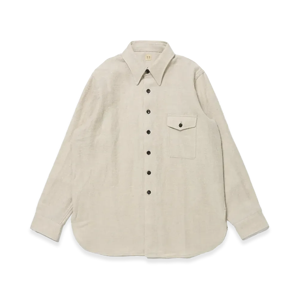 T.T Taiga Takahashi LOT.116 Long-Point Collar Sports Shirts "Ivory"