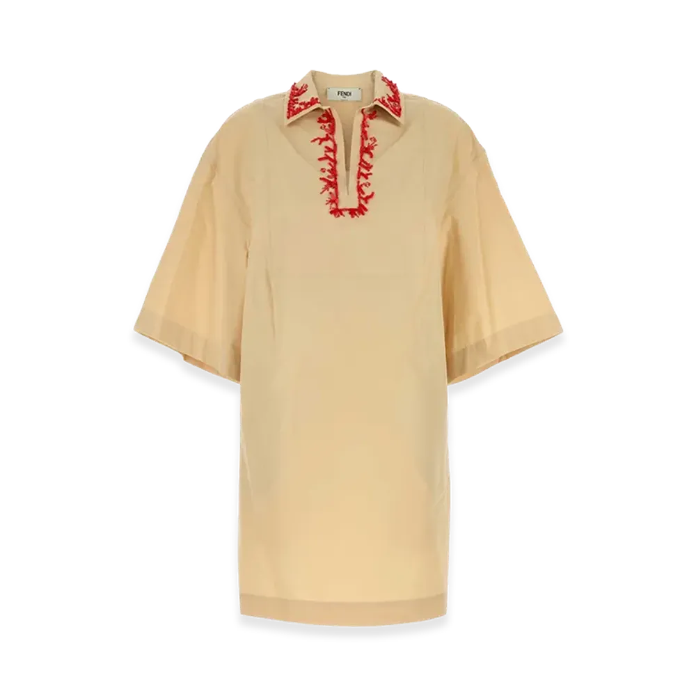 FENDI Women's Poplin Dress "Beige"